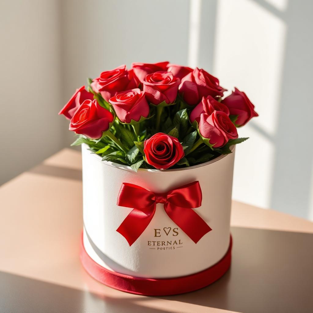 Box di rose stabilizzate rosse